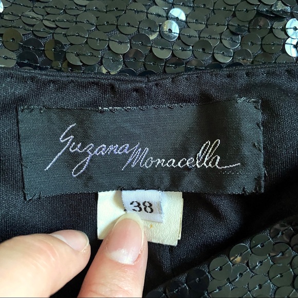 Vintage Bergdorf Goodman Black Sequin Mini Skirt - Picture 5 of 10